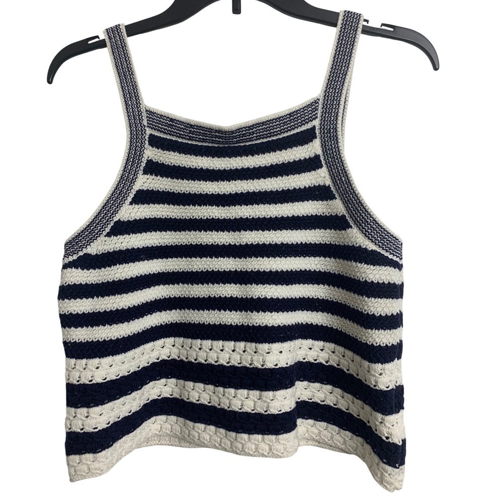 House of Harlow 1960 XS Navy Blue White Striped Knit Tank Top